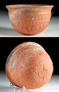 Greek Megarian Redware Bowl - Nicely Decorated