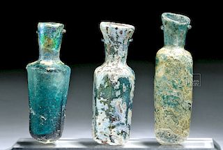 Lot of 3 Small Late Roman / Early Islamic Glass Bottles