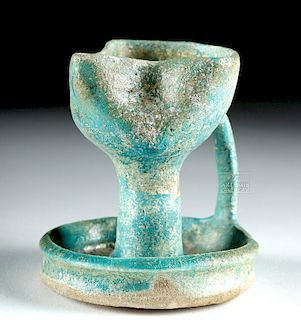 Nishapur Glazed Pottery Oil Lamp