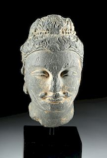 Gandharan Grey Schist Head of Siddhartha