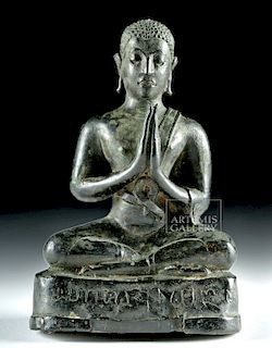 18th C. Indian Bronze Seated Buddha