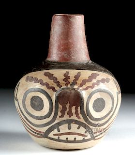 Nazca / Huari Polychrome Skull Flask