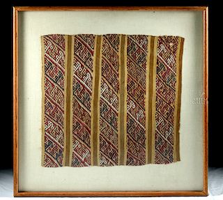 Large Framed Chimu Textile Panel w/ Birds