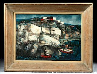 Framed & Signed G. Kola Painting - Marine Scene, 1952