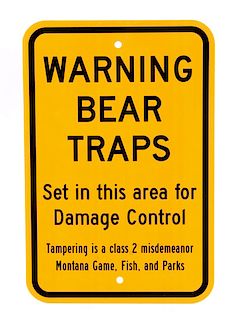 Montana Game, Fish, & Parks Bear Trap Sign