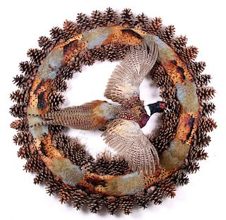 Excellent Flying Pheasant Wreath Mount