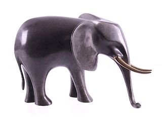 Original Loet Vanderveen Bronze Elephant Sculpture