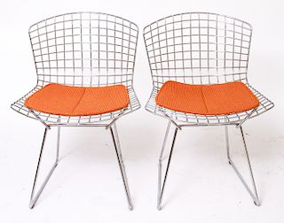 Harry Bertoia Mid-Century Wire Side Chairs, Pair