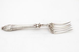 English Victorian Silver Serving Fork, 1858