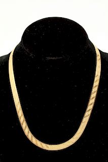 14K Italian Yellow Gold Flat-Link Necklace