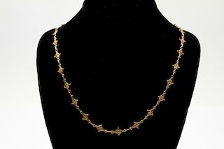 18K Yellow Gold Filigree Necklace