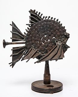 Mid-Century Modern Industrial Metal Fish Sculpture