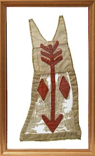 Folk Art Pennant with Red Arrow & Diamond Motif