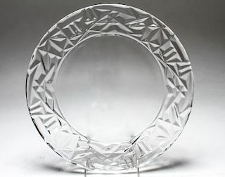 Tiffany & Co. "Rock Cut" Glass Serving Plate