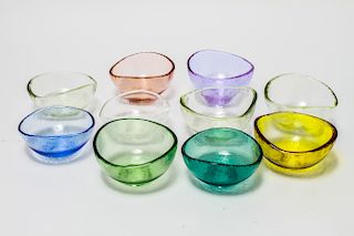 Modern Murano Glass Bowls Set of 10