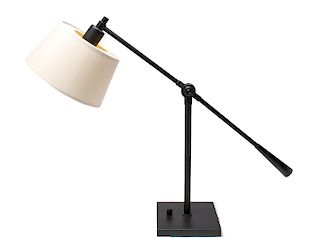 Mid-Century Black Metal Adjustable Table Lamp