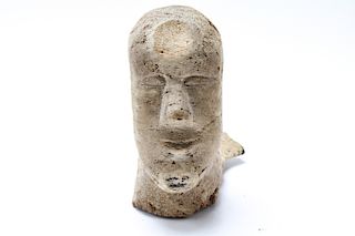 Inuit Carved Whalebone Human Head Figure