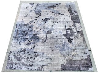 Modern Abstract Gray Carpet 8' x 9' 8"