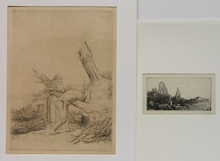 Alphonse Legros 2 drypoints and 1 etching