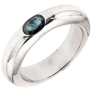 A sapphire 18K white gold ring.