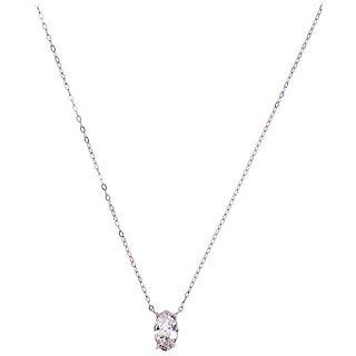 A diamond 14K white gold necklace.