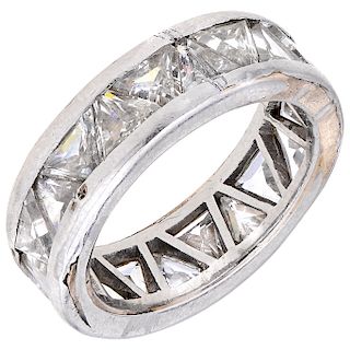 A diamond platinum eternity ring.