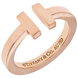 TIFFANY & CO. TIFFANY T 18K rose gold ring.