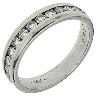 MAGIC GLO diamond 14K white gold half eternity ring.