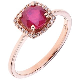 EFFY ruby and diamond 14K rose gold ring.