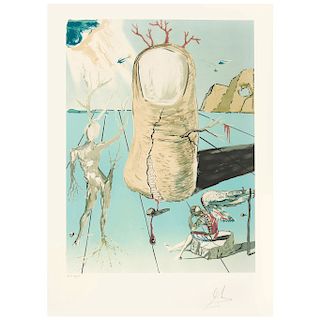 SALVADOR DALÍ, The vision of the angel of cap creus, from the "Retrospective II", 1980.