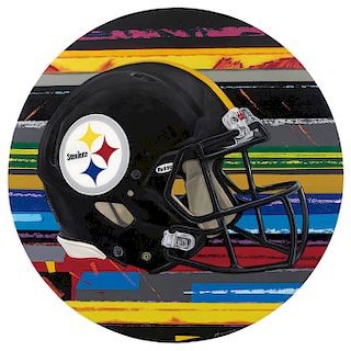OMAR MAÑUECO, Steelers helmet.