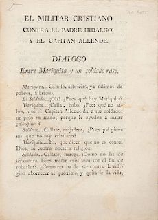 El Durangueño (Francisco Estrada Bibiloni). El Militar Cristiano contra el Padre Hidalgo, y el Capitán Allende... México, ca. 1810.