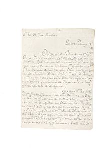 Rico, José Toribio. Carta Dirigida al Bachiller Don José Sánchez. Queretaro, ca. 1810. Firma. 21.6 x 15.5 cm.