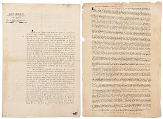 Romero, Vicente. Decreto sobre Proyecto de Pacificación/ Exposición del Gobernador... San Luis Potosí / México, 1832/ 34. Piezas: 2.