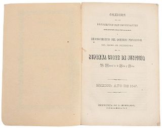 Peña y Peña, Manuel de la - Gallardo, Antonio P. Colección de los Documentos más Importantes Relativos á la Instalación... México, 1847