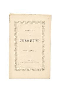 Filisola, Vicente. Manifiesto del Supremo Tribunal de Guerra y Marina. México: Imprenta de Ignacio Cumplido, 1848.