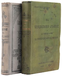 Bulnes, Francisco. El Verdadero Juárez / Juárez y las Revoluciones de Ayutla. México, 1904 / 1905. Primera edición. Piezas: 2.