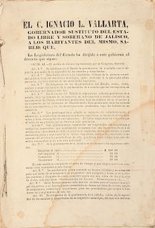 Juárez, Benito - Ogazón, Pedro. Legajos de Bandos del Estado de Guadalajara, 1860-1863. 4 legajos.