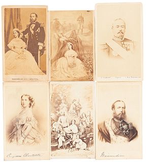 Neurdein / E. Flamant / P. Kaeser's / Bermann Joseph. Retratos de Maximiliano, Carlota, Aquiles Bazaine... Tarjetas de Visita. 6 pzs.