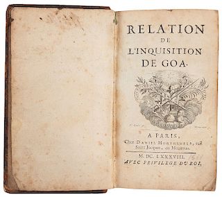 Dellon, Gabriel Relation. De L'Inquisition de Goa. París: Daniel Horthemels, 1688. 6 láminas.