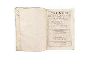 Salazar de Mendoza, Pedro. Crónica de el Gran Cardenal de España D. Pedro González de Mendoza. Toledo: 1625. Con un grabado.