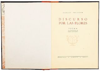 Pellicer, Carlos. Discurso por las Flores. Ilustraciones de Roberto Montenegro. México: Editorial Cvltvra, Octubre 1946.