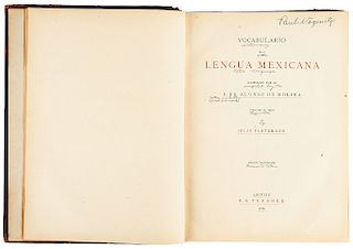 Molina, Alonso de. Vocabulario de la Lengua Mexicana. Leipzig: B. G. Teubner, 1880.
