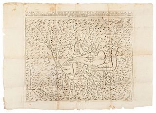 Sigüenza y Góngora, Carlos. Mapa de las Aguas que por el Círculo de 90 Leguas Vienen a la Laguna de Tescuco... Méx, 1748. Mapa grabado.