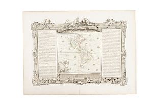 Brion de la Tour, Louis. L 'Amerique dressée pour l'Étude de la Géographie… Paris: Chez Desnos, 1764.  Mapa grabado coloreado.