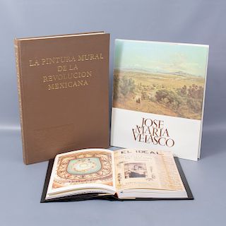 Lote de 3 libros. Temas de Arte y Arquitectura. Consta de Historia gráfica del teatro Macedonio Alcalá, José María Velasco, otro.