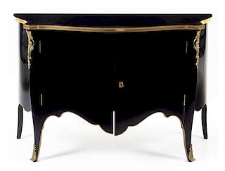 * A Louis XV Style Gilt Bronze Mounted Lacquered Commode Height 33 x width 58 1/2 x depth 18 1/4 inches.