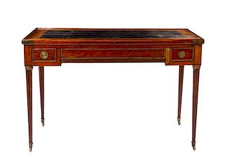 A Louis XVI Mahogany Tric-Trac Table Height 29 3/4 x width 45 x depth 23 3/4 inches.
