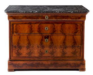 A Louis Philippe Chest of Drawers Height 37 1/2 x width 51 1/4 x depth 22 1/2 inches.