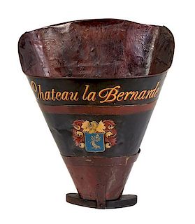 A French Painted Winery Funnel Height 30 1/2 inches.